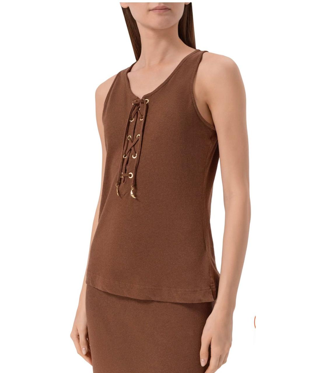 ZADIG & VOLTAIRE Коричневая хлопковая майка, фото 3
