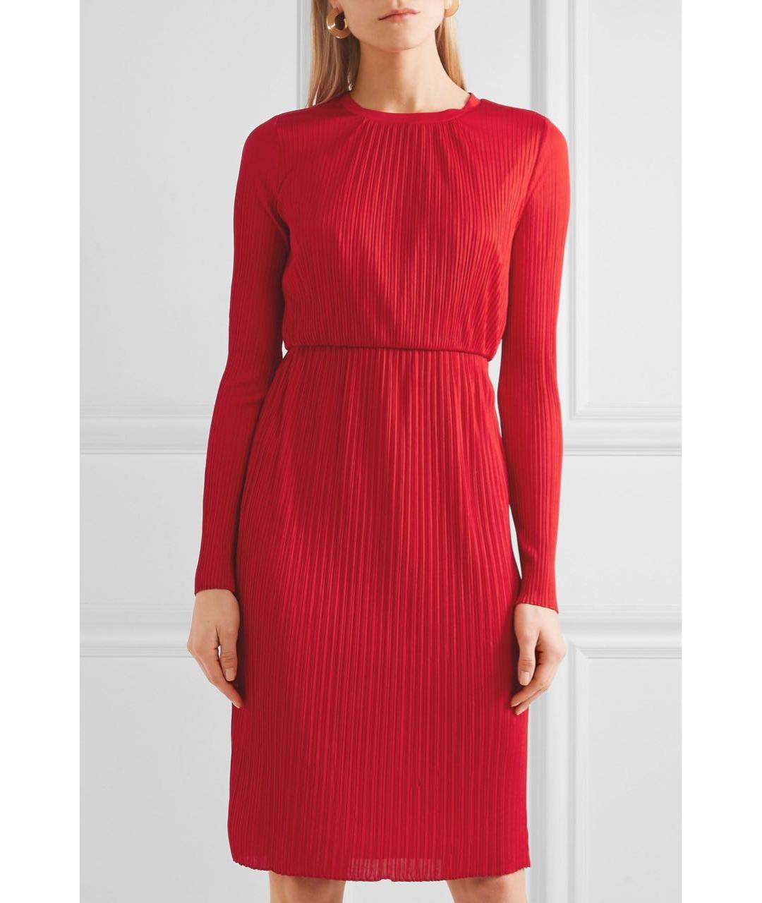 MAX MARA Красное вискозное повседневное платье, фото 3