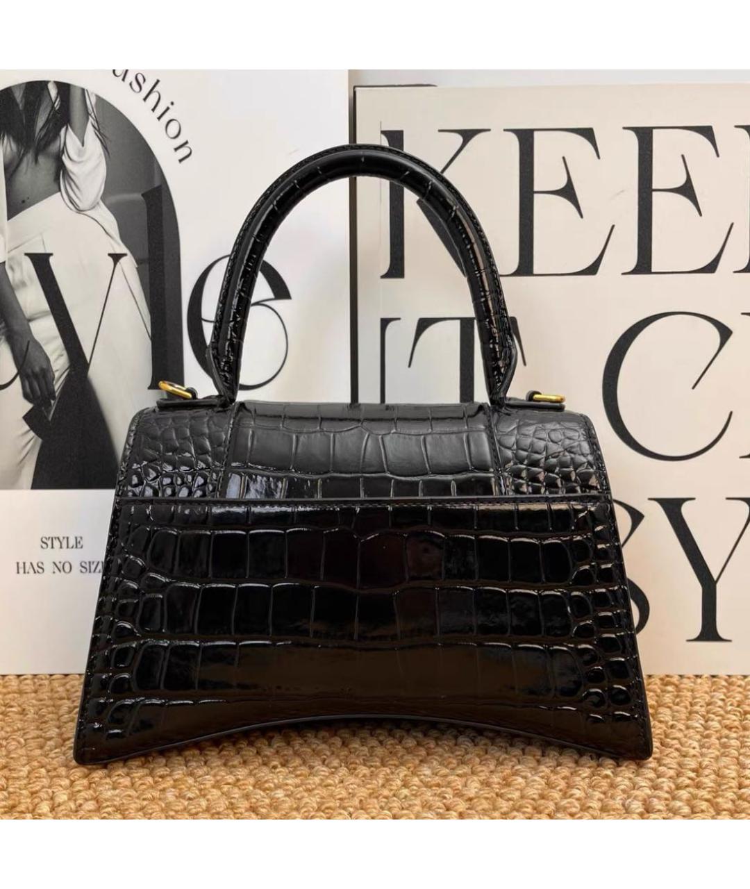 BALENCIAGA Черная кожаная сумка через плечо, фото 4