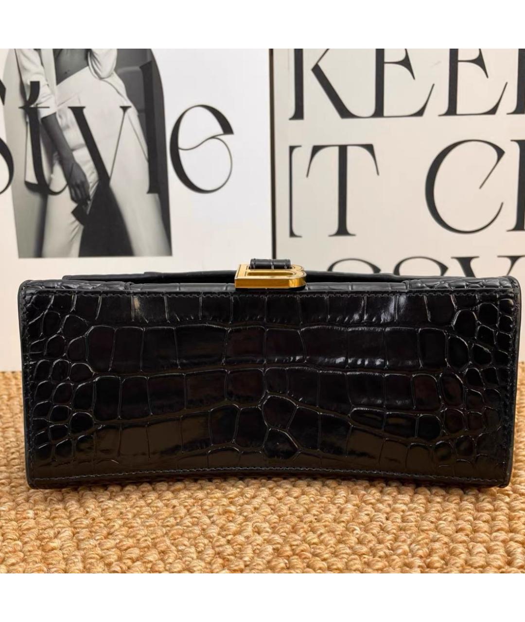 BALENCIAGA Черная кожаная сумка через плечо, фото 3