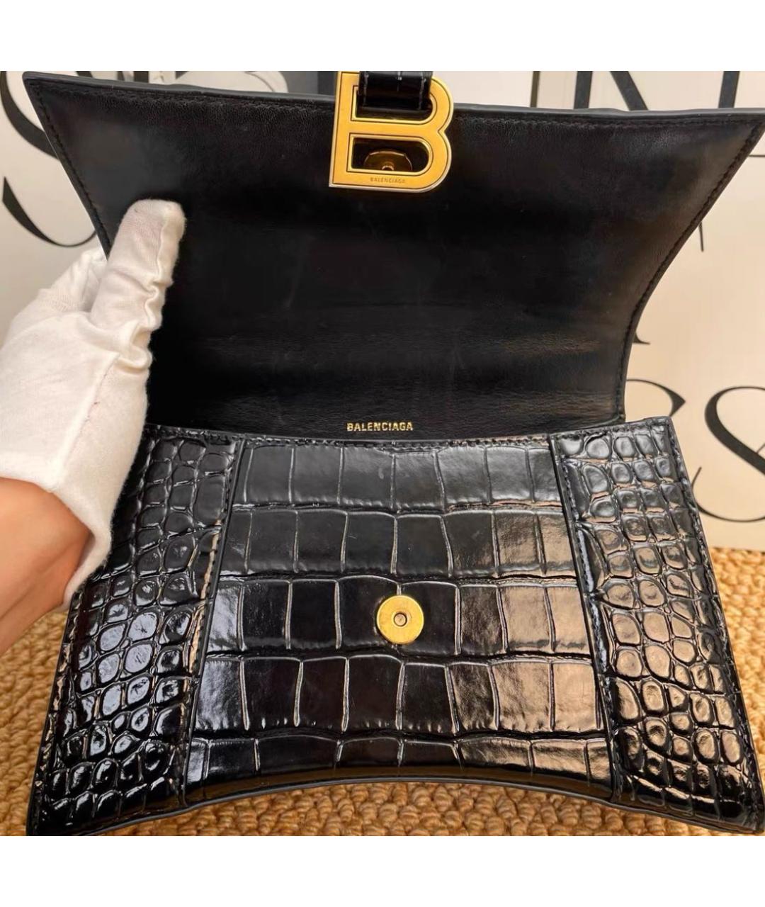 BALENCIAGA Черная кожаная сумка через плечо, фото 5