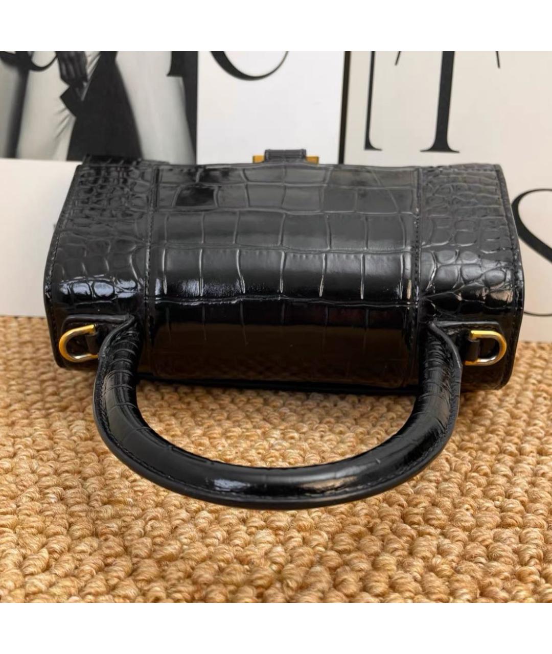 BALENCIAGA Черная кожаная сумка через плечо, фото 6