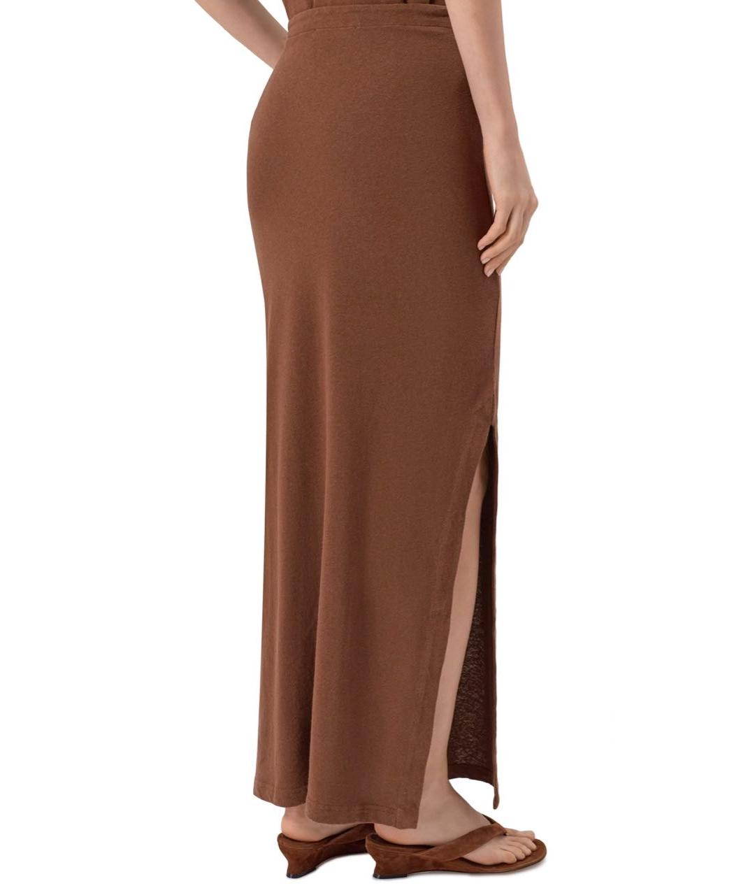 ZADIG & VOLTAIRE Коричневая хлопковая юбка макси, фото 2