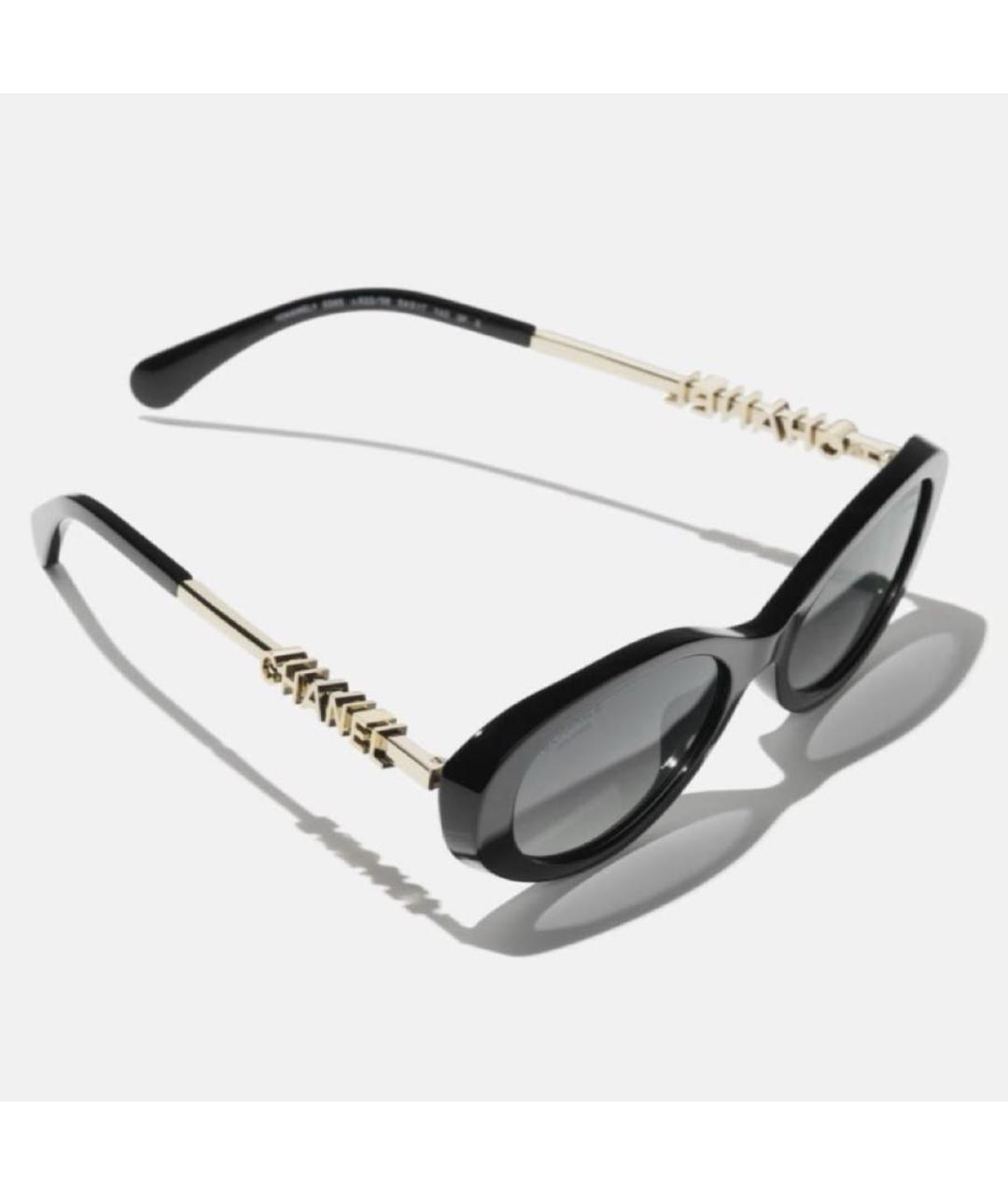 CHANEL Черные пластиковые солнцезащитные очки, фото 3