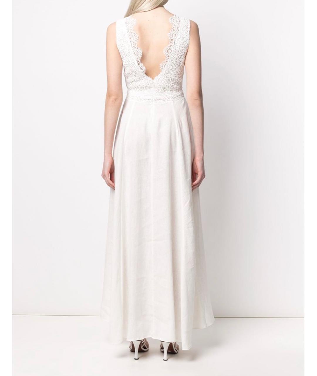 ERMANNO SCERVINO Белое льняное коктейльное платье, фото 3