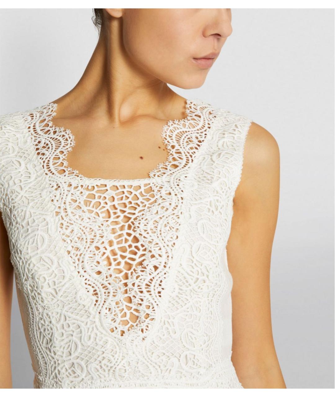 ERMANNO SCERVINO Белое льняное коктейльное платье, фото 6