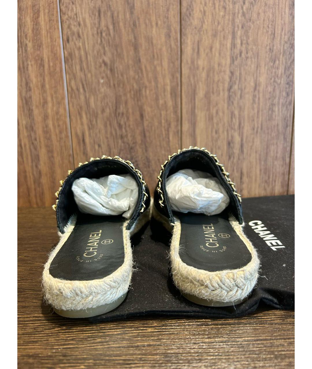 CHANEL Черные кожаные мюли, фото 4