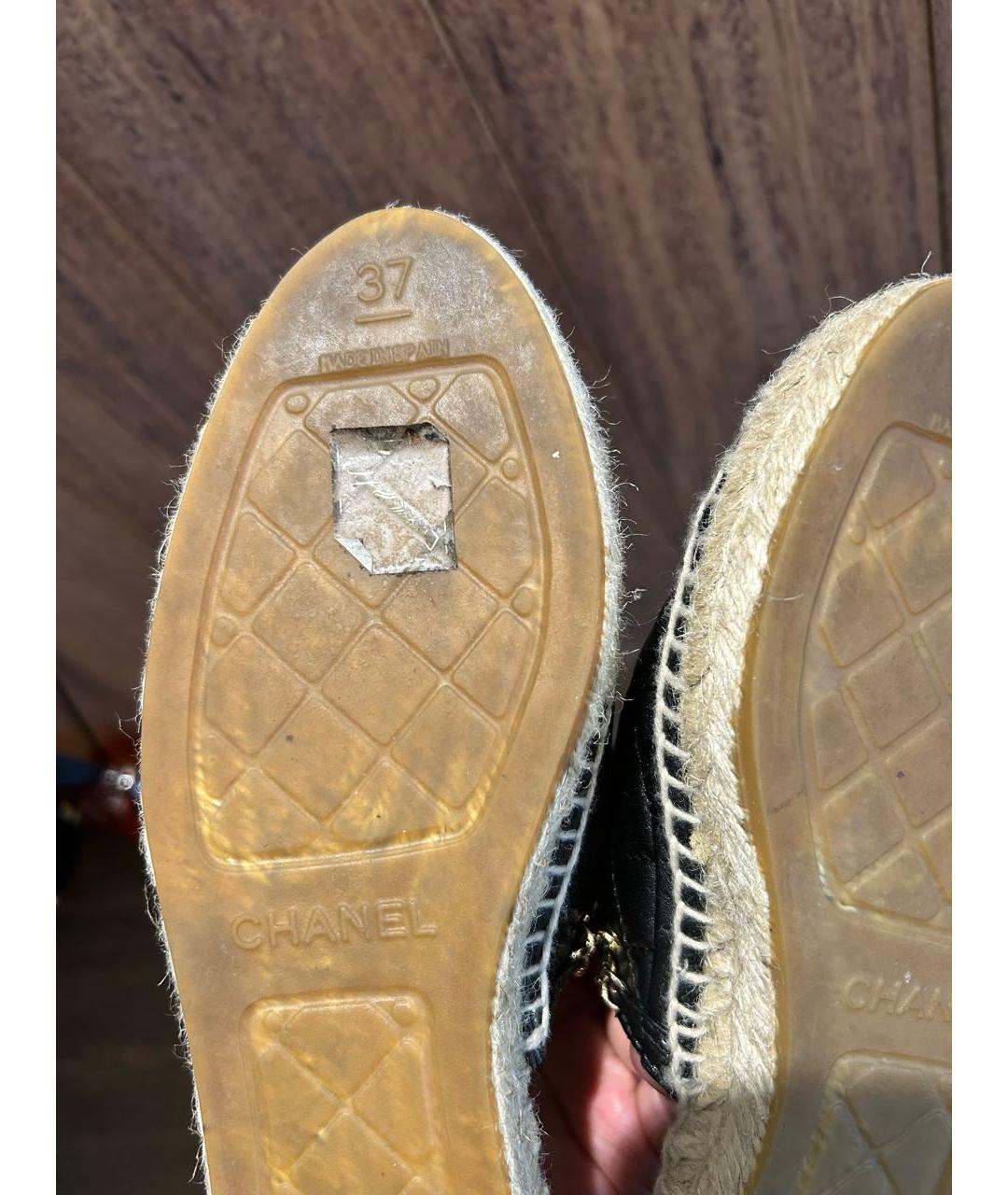 CHANEL Черные кожаные мюли, фото 8