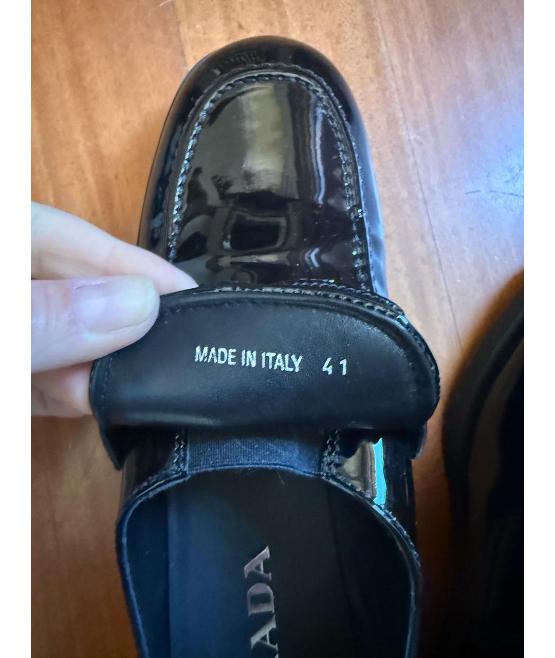 PRADA Черные лоферы из лакированной кожи, фото 8