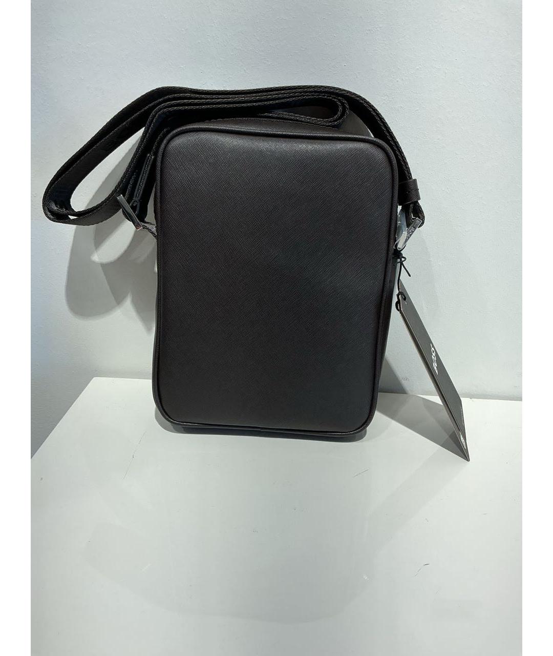 HUGO BOSS Коричневая кожаная сумка на плечо, фото 3