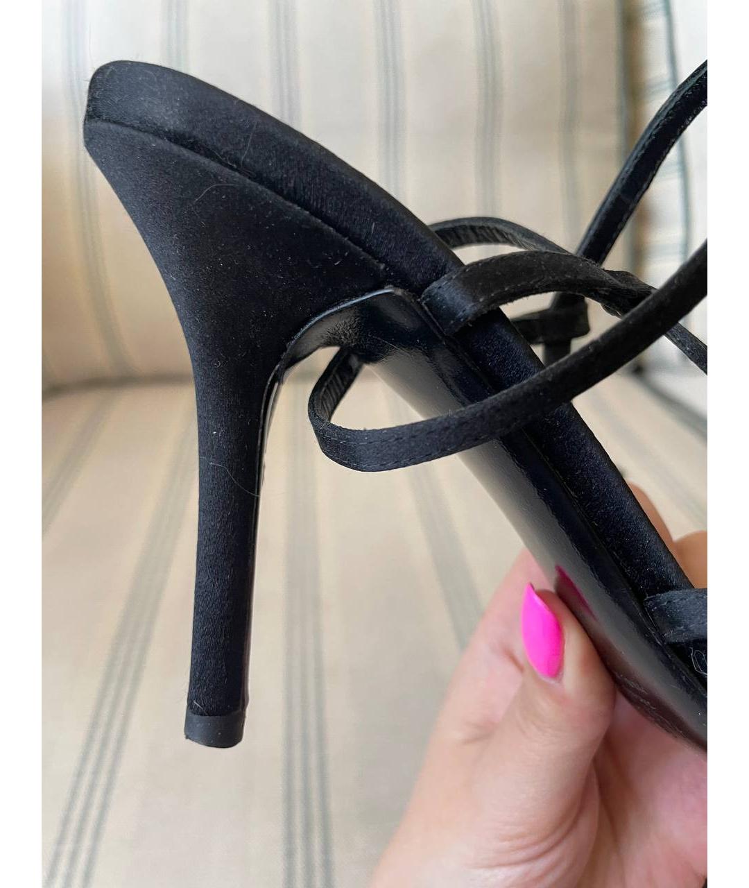 VALENTINO Черные текстильные босоножки, фото 7