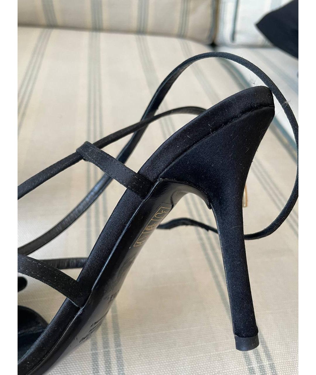 VALENTINO Черные текстильные босоножки, фото 8