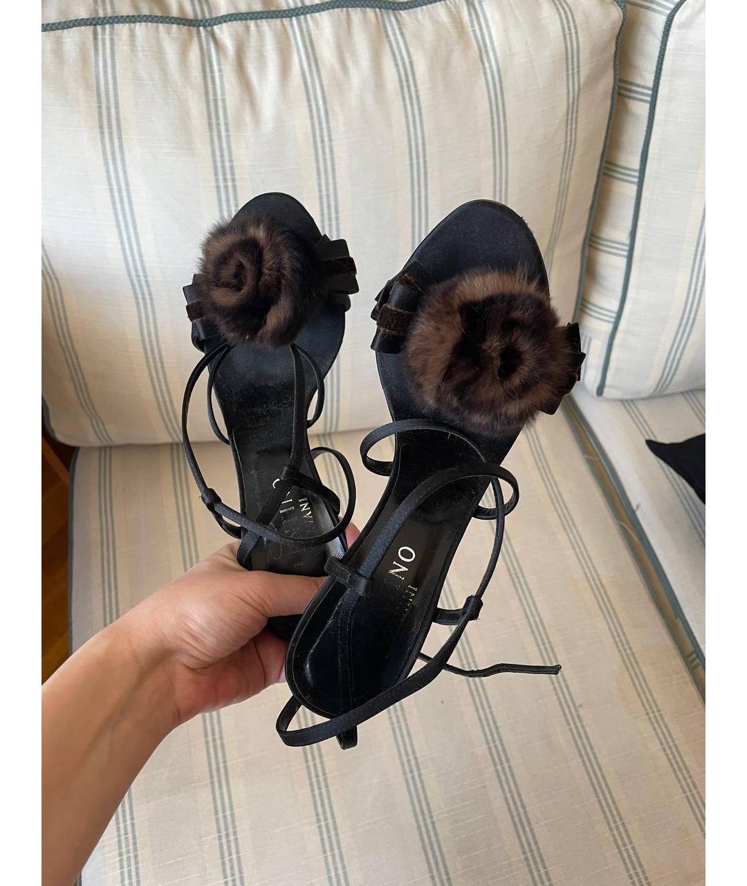 VALENTINO Черные текстильные босоножки, фото 9