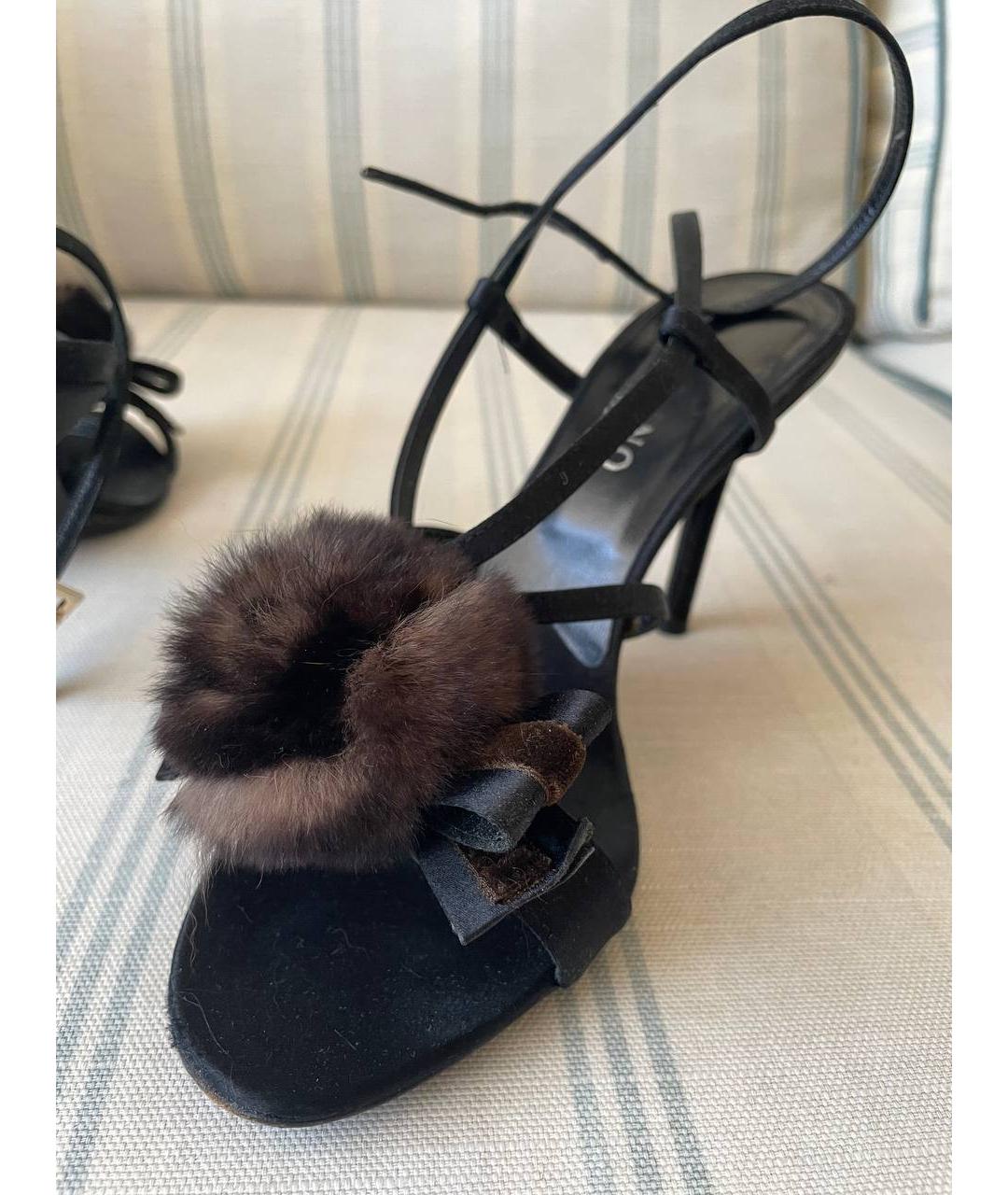 VALENTINO Черные текстильные босоножки, фото 5