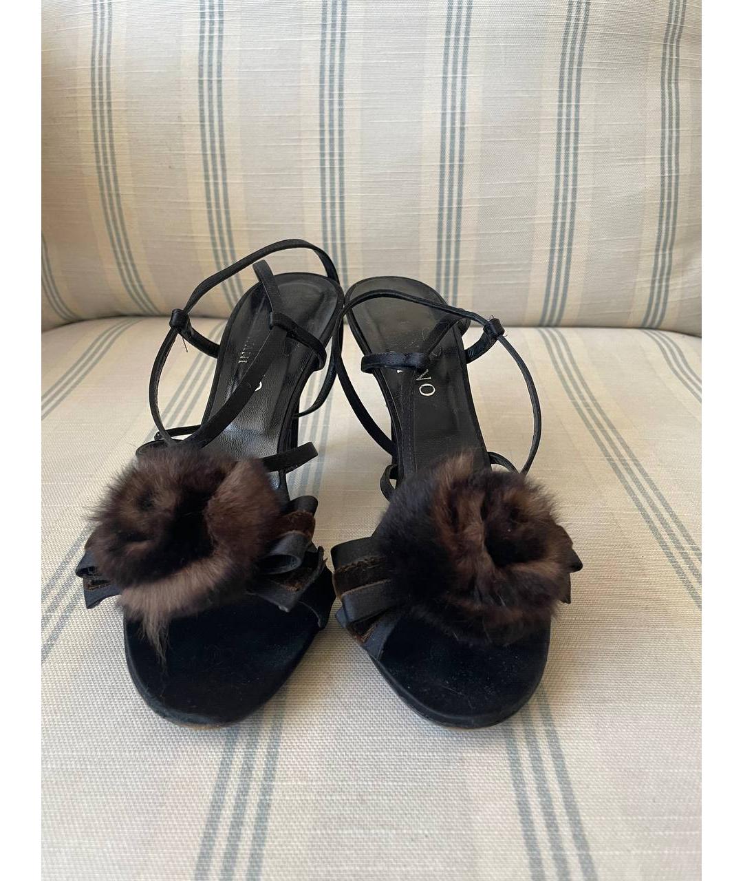 VALENTINO Черные текстильные босоножки, фото 2