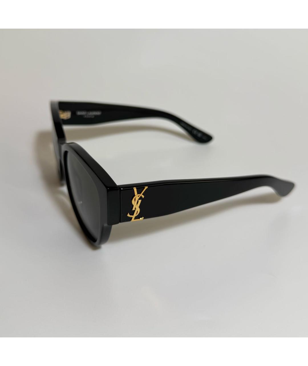 SAINT LAURENT Черные пластиковые солнцезащитные очки, фото 3