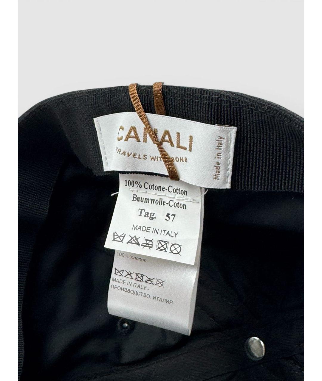 CANALI Черная хлопковая кепка/бейсболка, фото 5