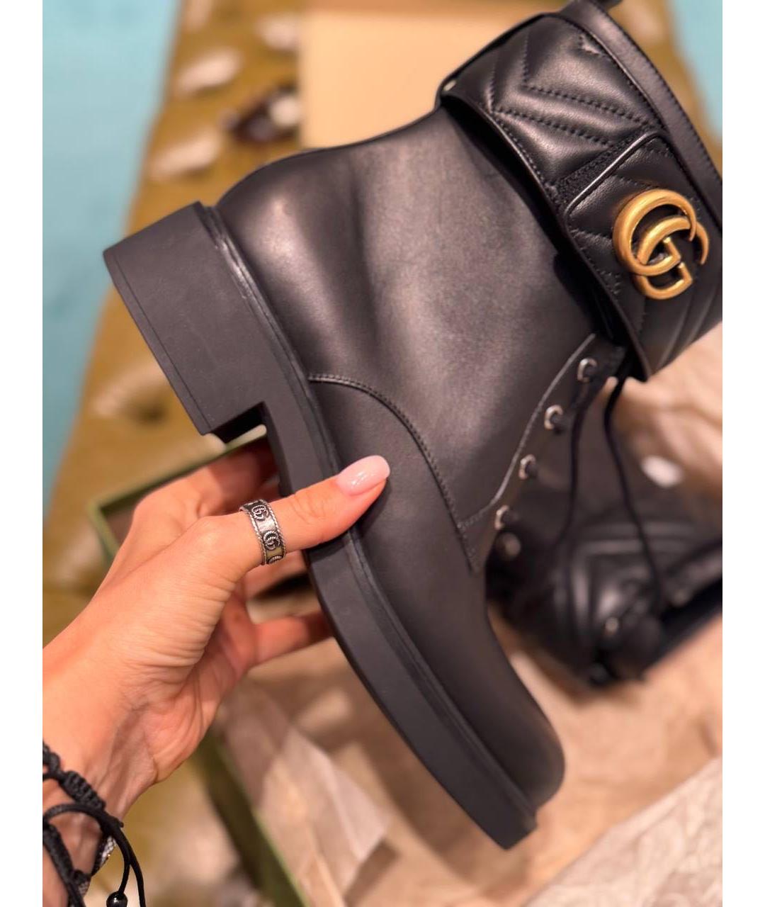 GUCCI Черные кожаные ботинки, фото 8