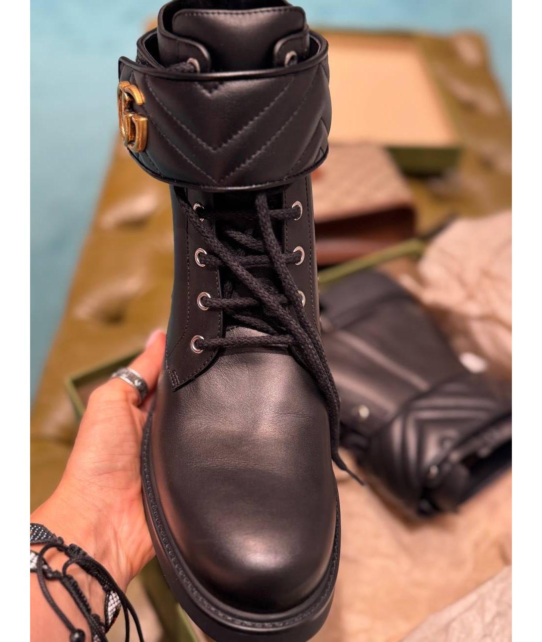 GUCCI Черные кожаные ботинки, фото 3