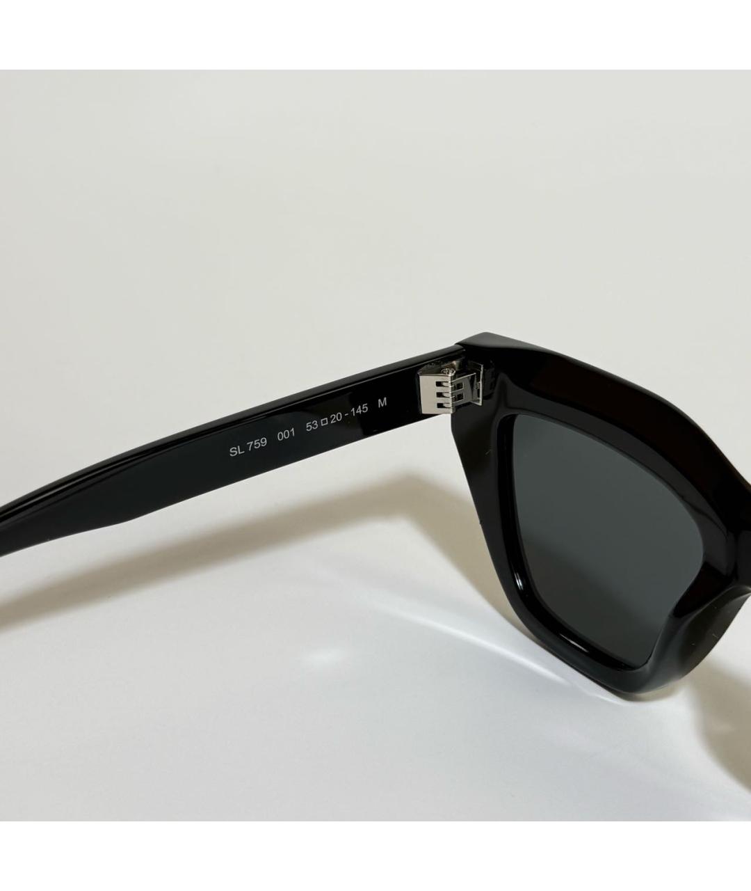 SAINT LAURENT Черные пластиковые солнцезащитные очки, фото 4