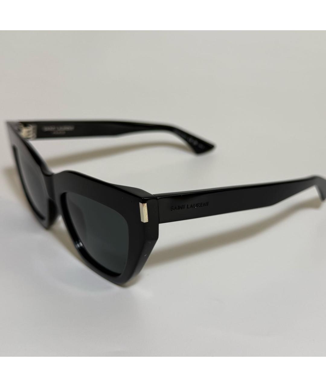 SAINT LAURENT Черные пластиковые солнцезащитные очки, фото 3