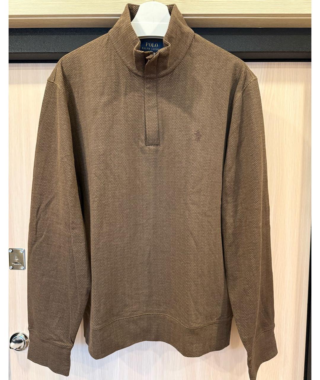 POLO RALPH LAUREN Коричневый хлопковый джемпер / свитер, фото 5