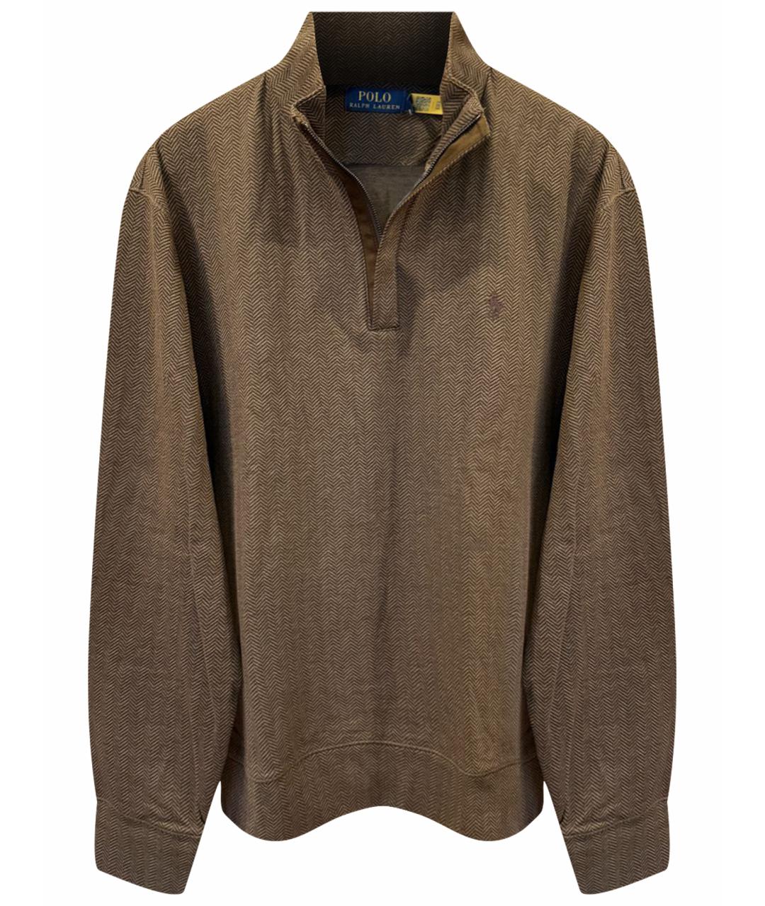 POLO RALPH LAUREN Коричневый хлопковый джемпер / свитер, фото 1