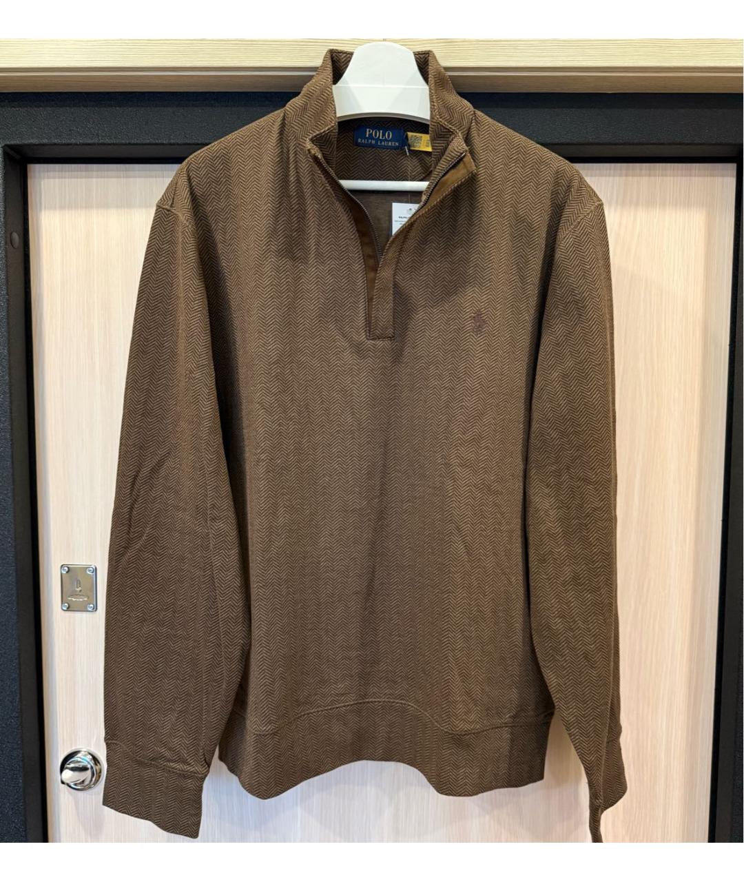 POLO RALPH LAUREN Коричневый хлопковый джемпер / свитер, фото 7
