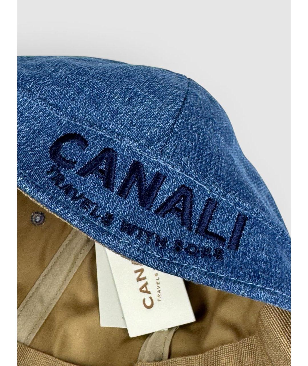 CANALI Синяя хлопковая кепка, фото 4