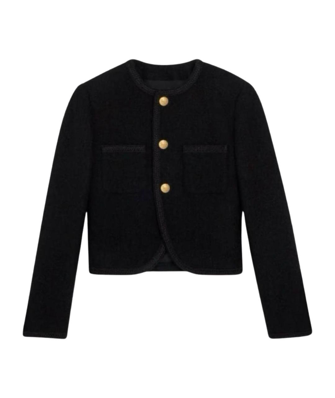 CELINE Черный твидовый жакет/пиджак, фото 1