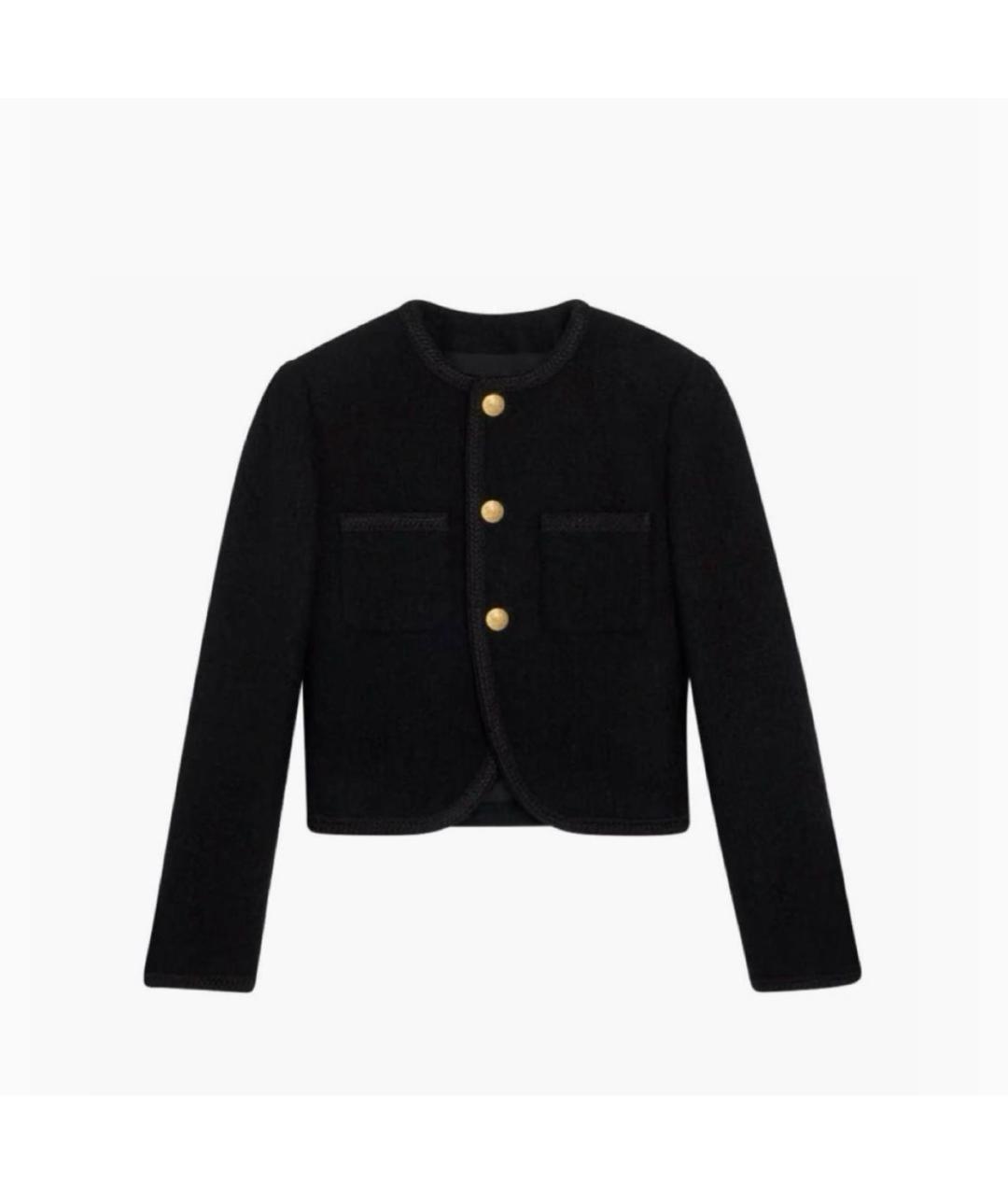 CELINE Черный твидовый жакет/пиджак, фото 6