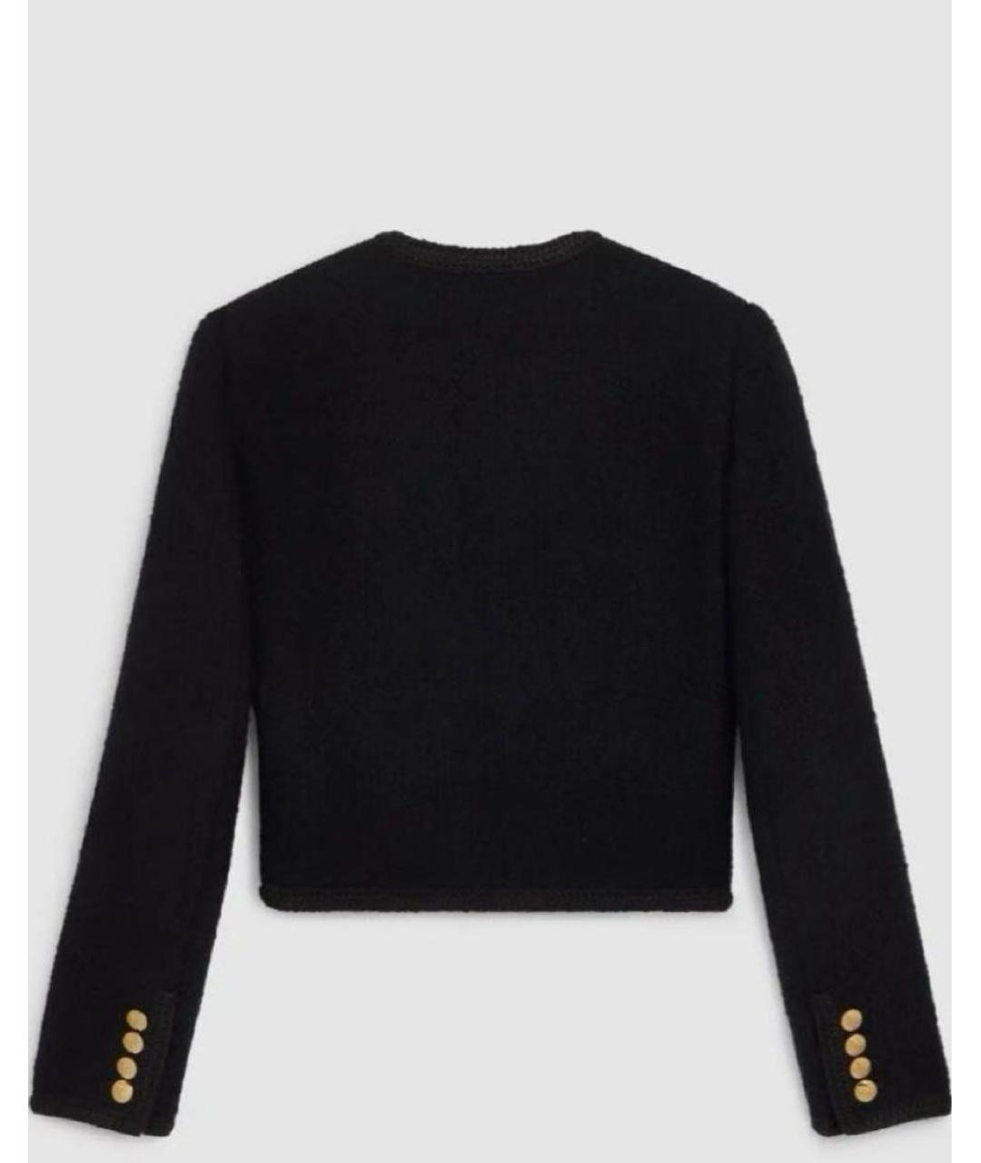 CELINE Черный твидовый жакет/пиджак, фото 2