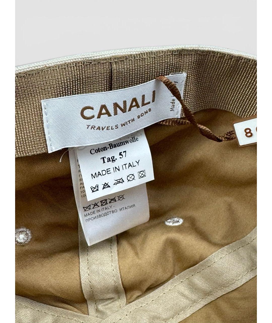 CANALI Бежевая хлопковая кепка/бейсболка, фото 5