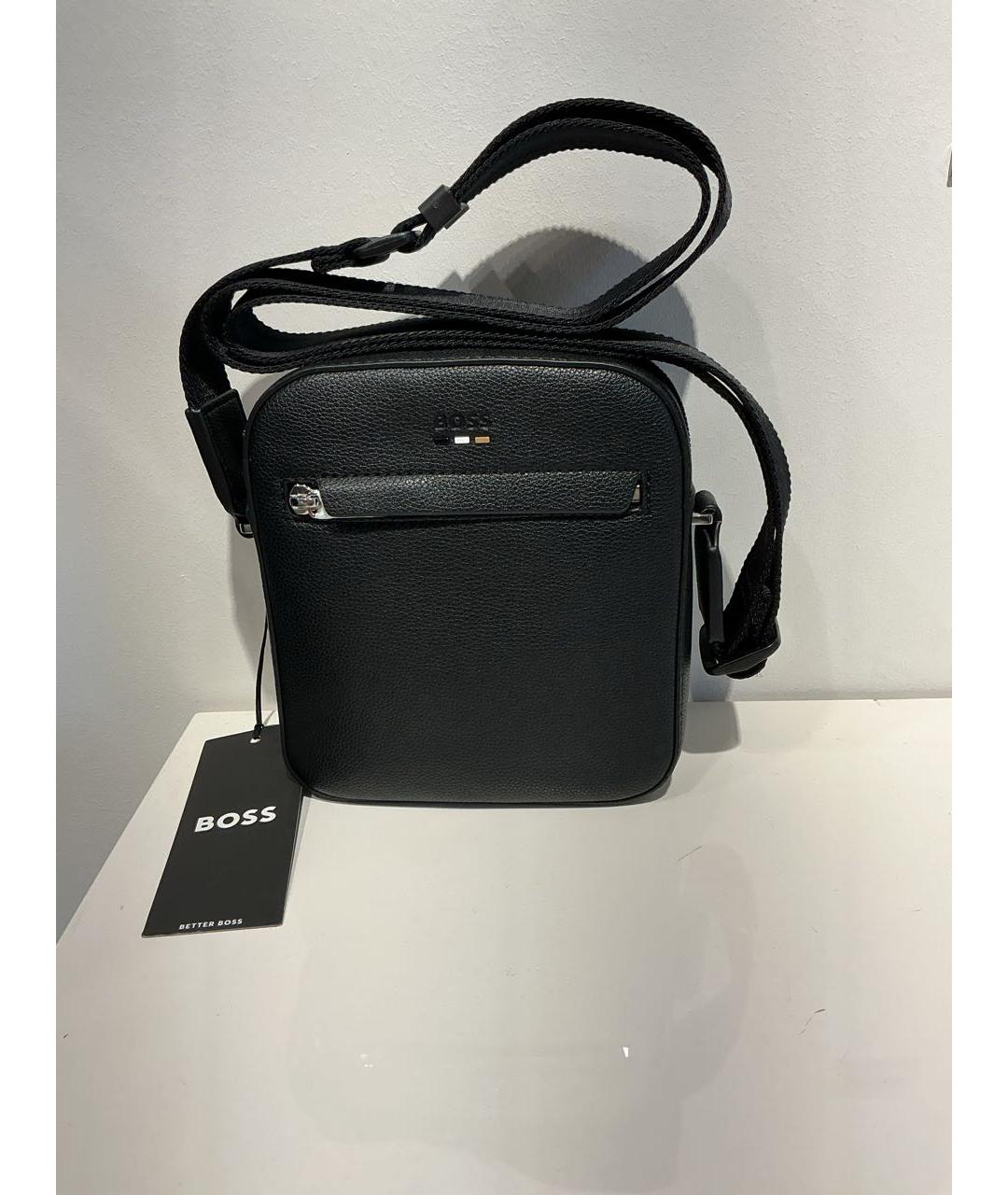 HUGO BOSS Черная сумка на плечо из искусственной кожи, фото 2