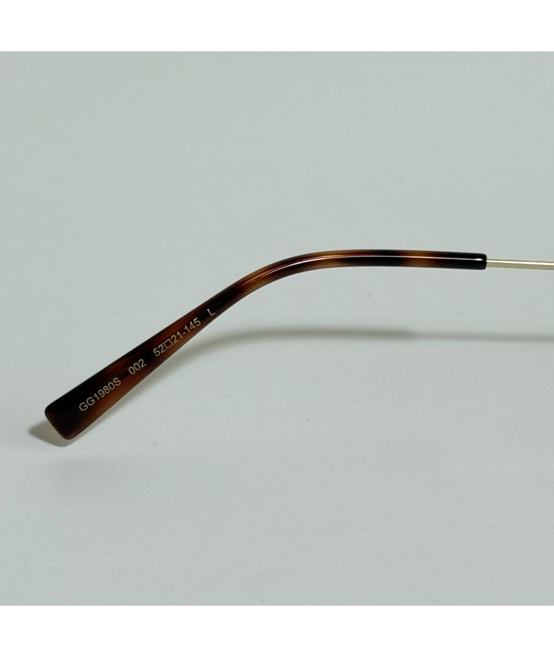 GUCCI Коричневые металлические солнцезащитные очки, фото 4