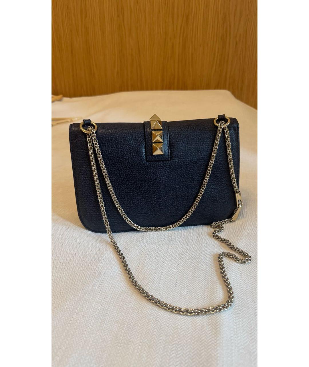 VALENTINO Темно-синяя кожаная сумка через плечо, фото 3