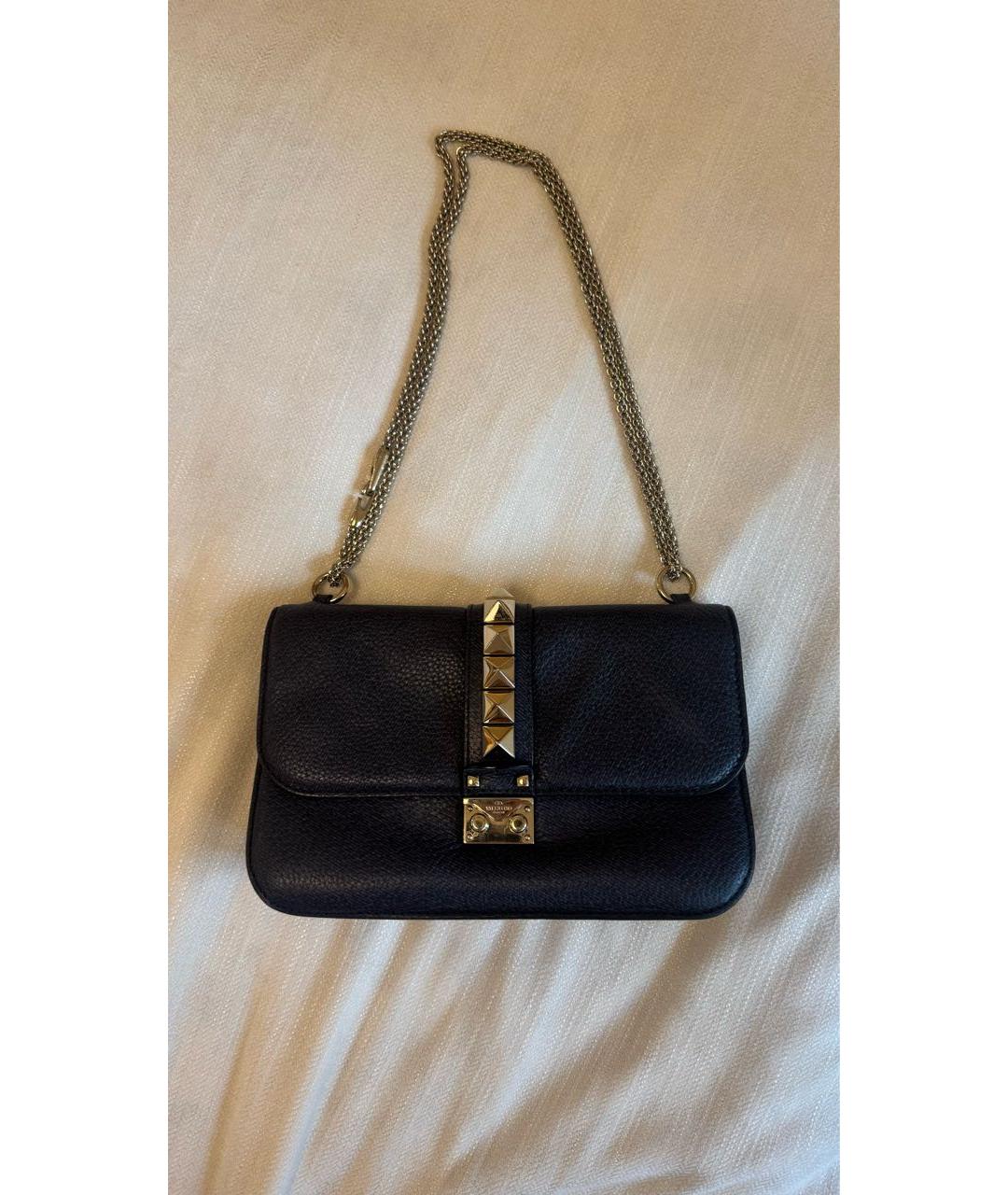 VALENTINO Темно-синяя кожаная сумка через плечо, фото 6