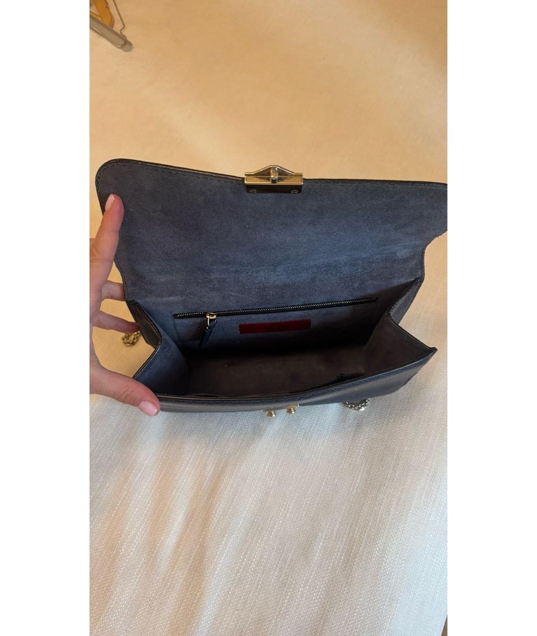 VALENTINO Темно-синяя кожаная сумка через плечо, фото 4