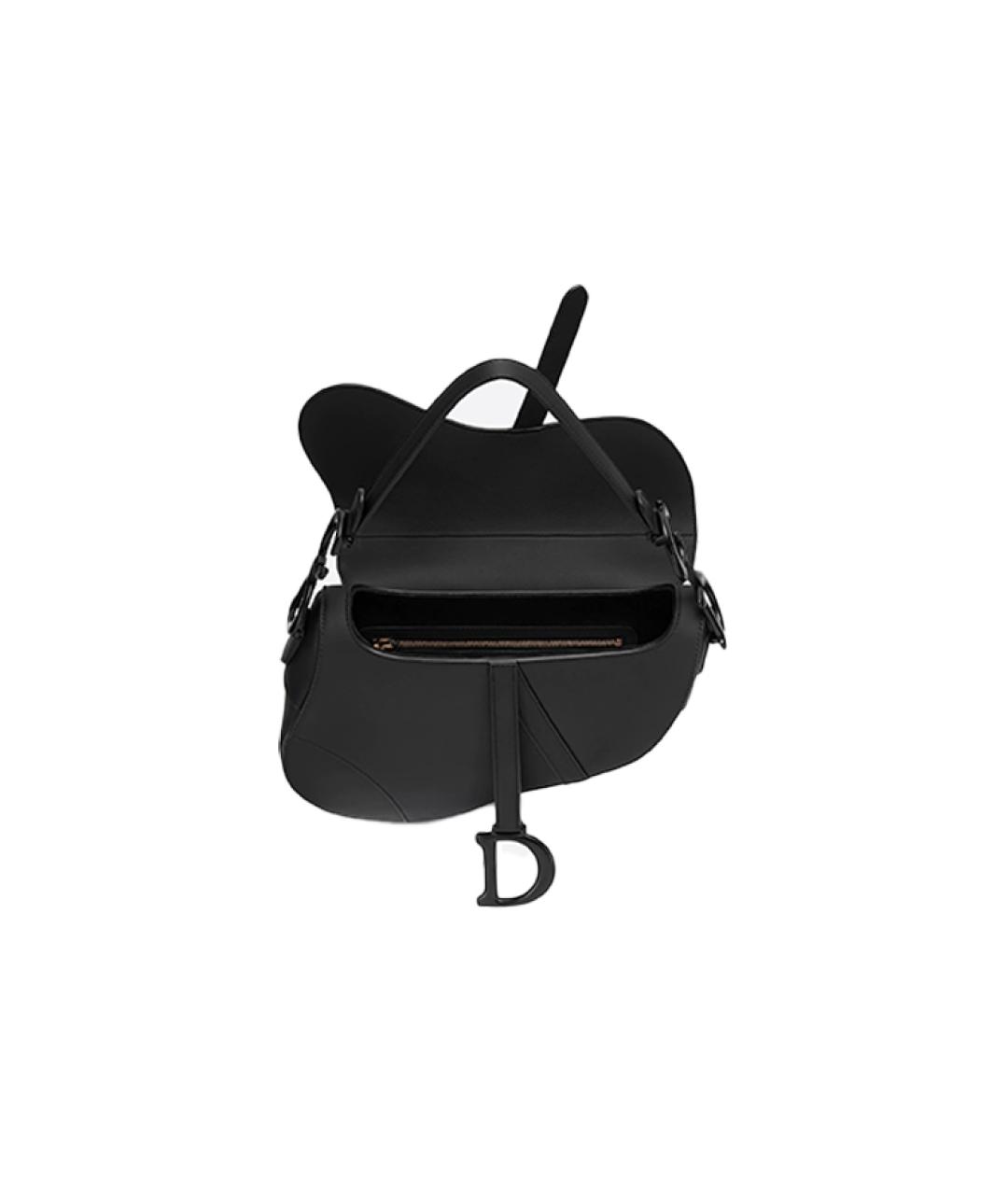 CHRISTIAN DIOR Черная кожаная сумка через плечо, фото 3