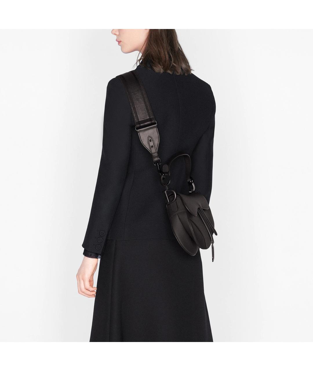 CHRISTIAN DIOR Черная кожаная сумка через плечо, фото 5