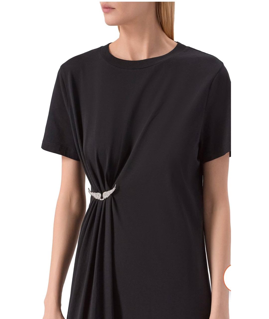 ZADIG & VOLTAIRE Черное хлопковое повседневное платье, фото 4