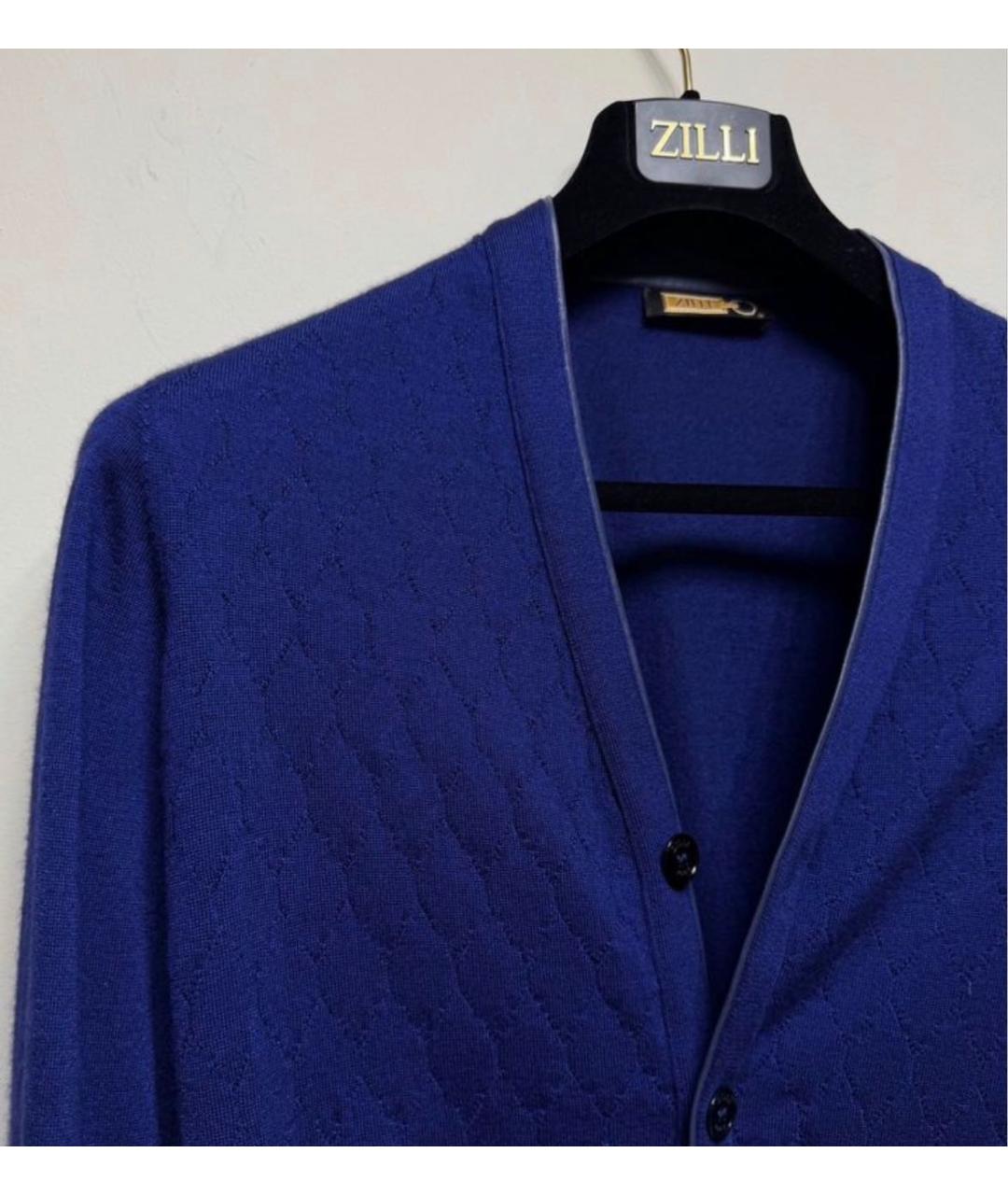 ZILLI Синий кашемировый кардиган, фото 4