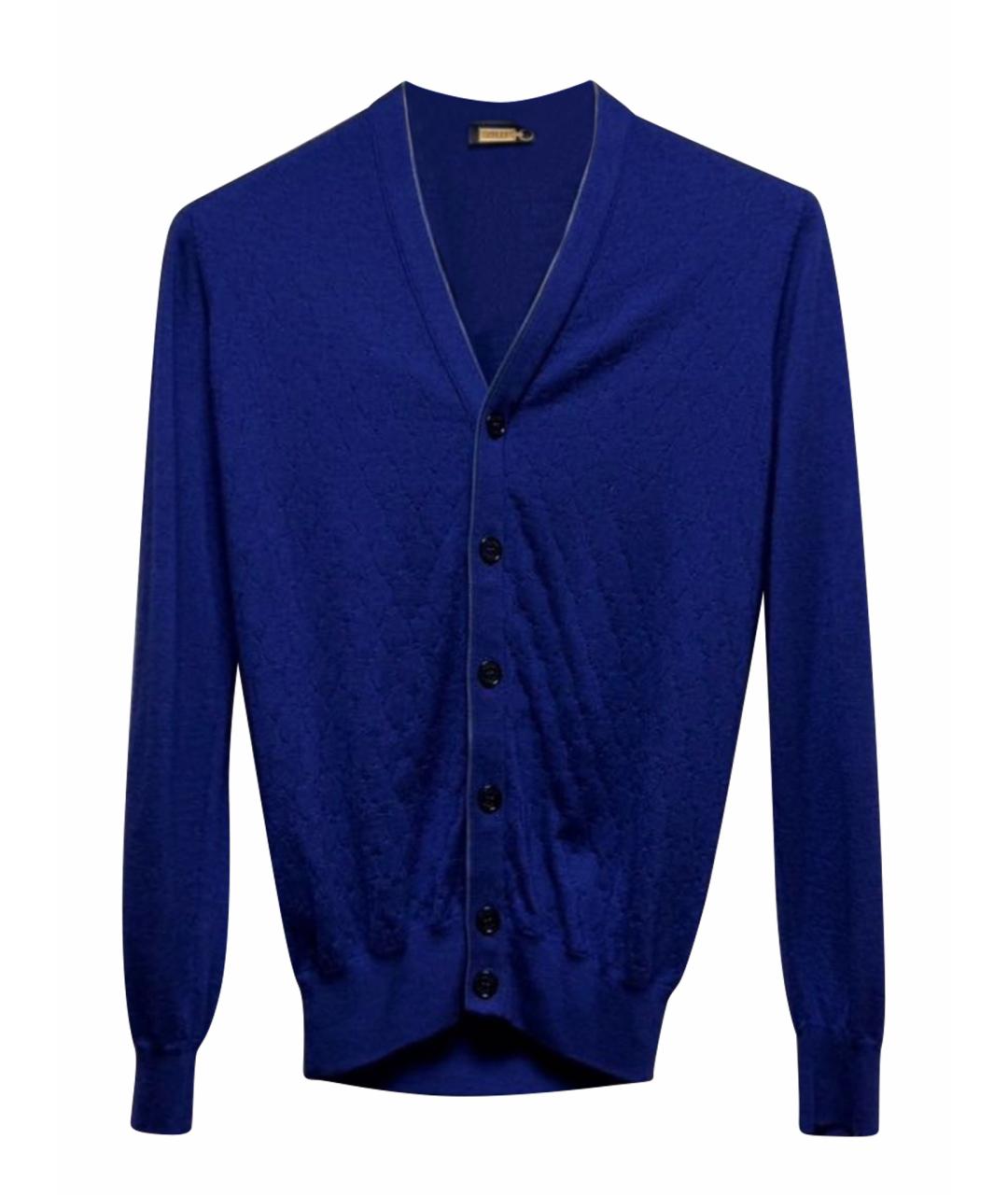ZILLI Синий кашемировый кардиган, фото 1