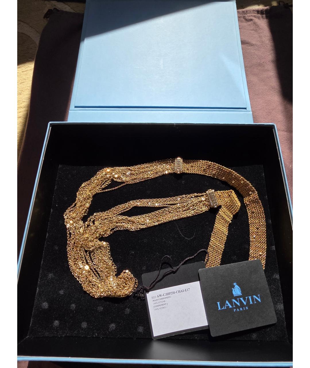 LANVIN Золотое металлическое колье, фото 4