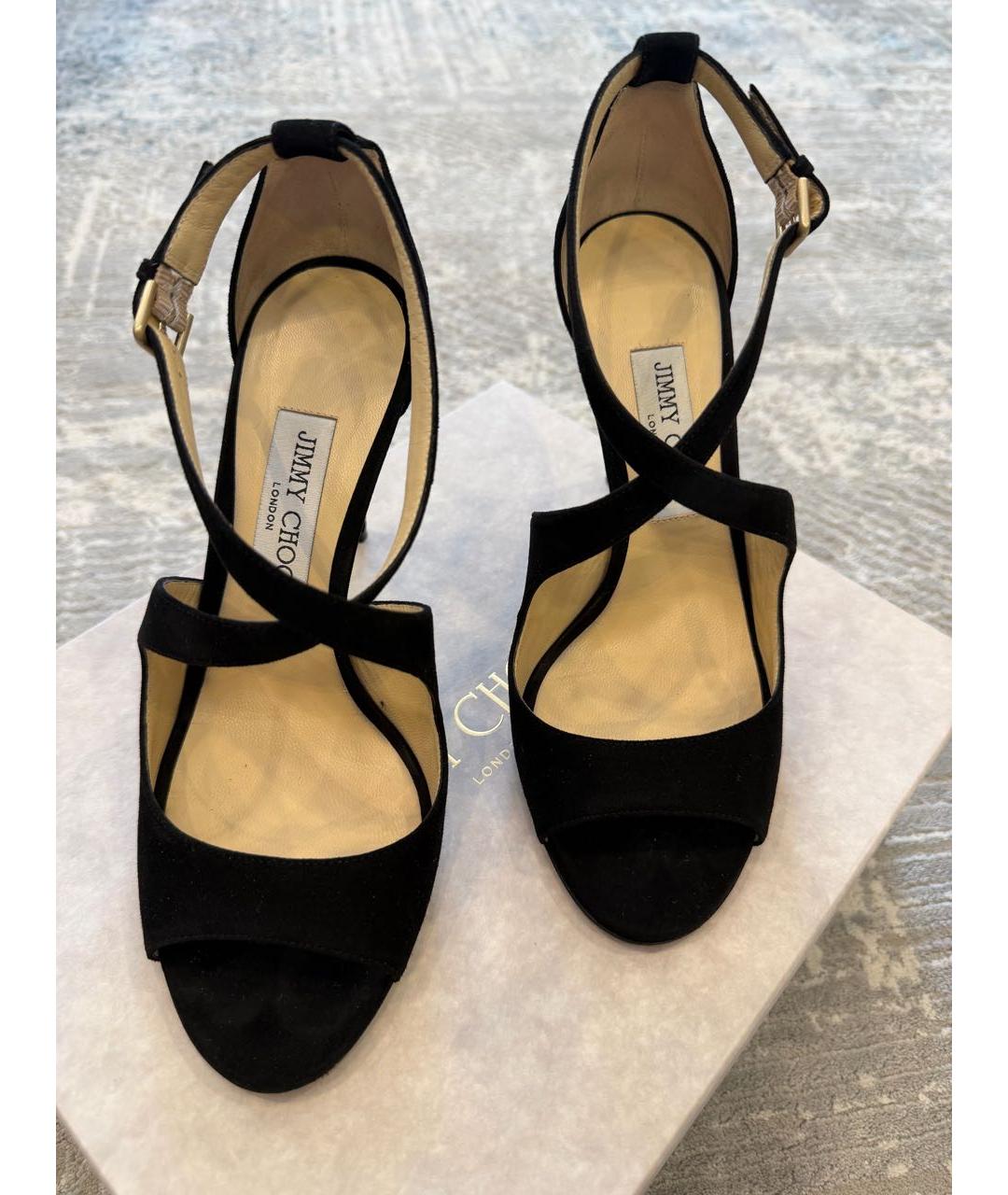 JIMMY CHOO Черные замшевые босоножки, фото 2