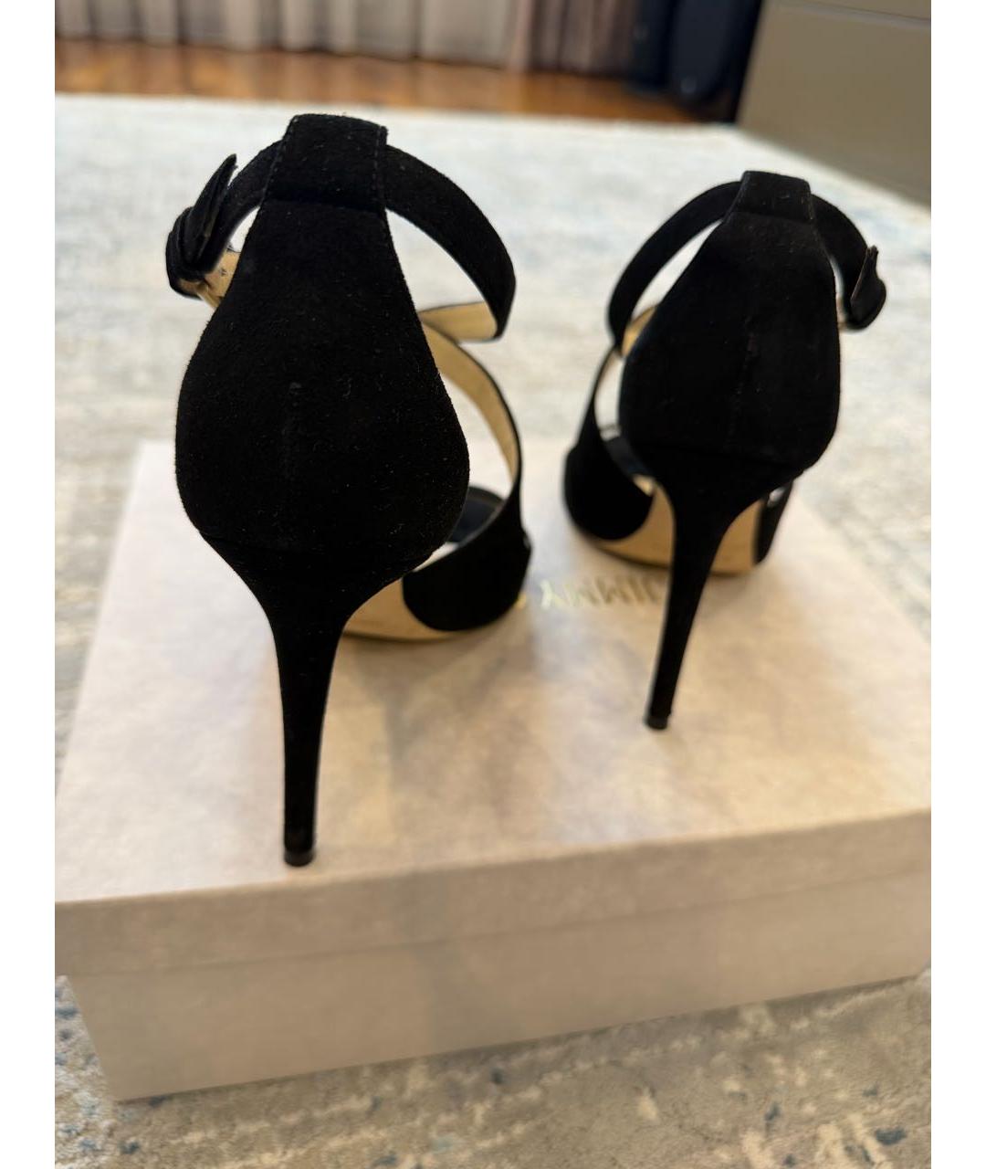 JIMMY CHOO Черные замшевые босоножки, фото 4