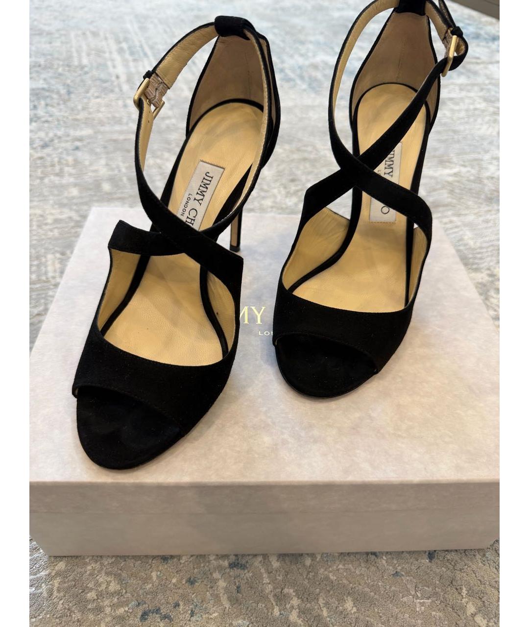 JIMMY CHOO Черные замшевые босоножки, фото 5