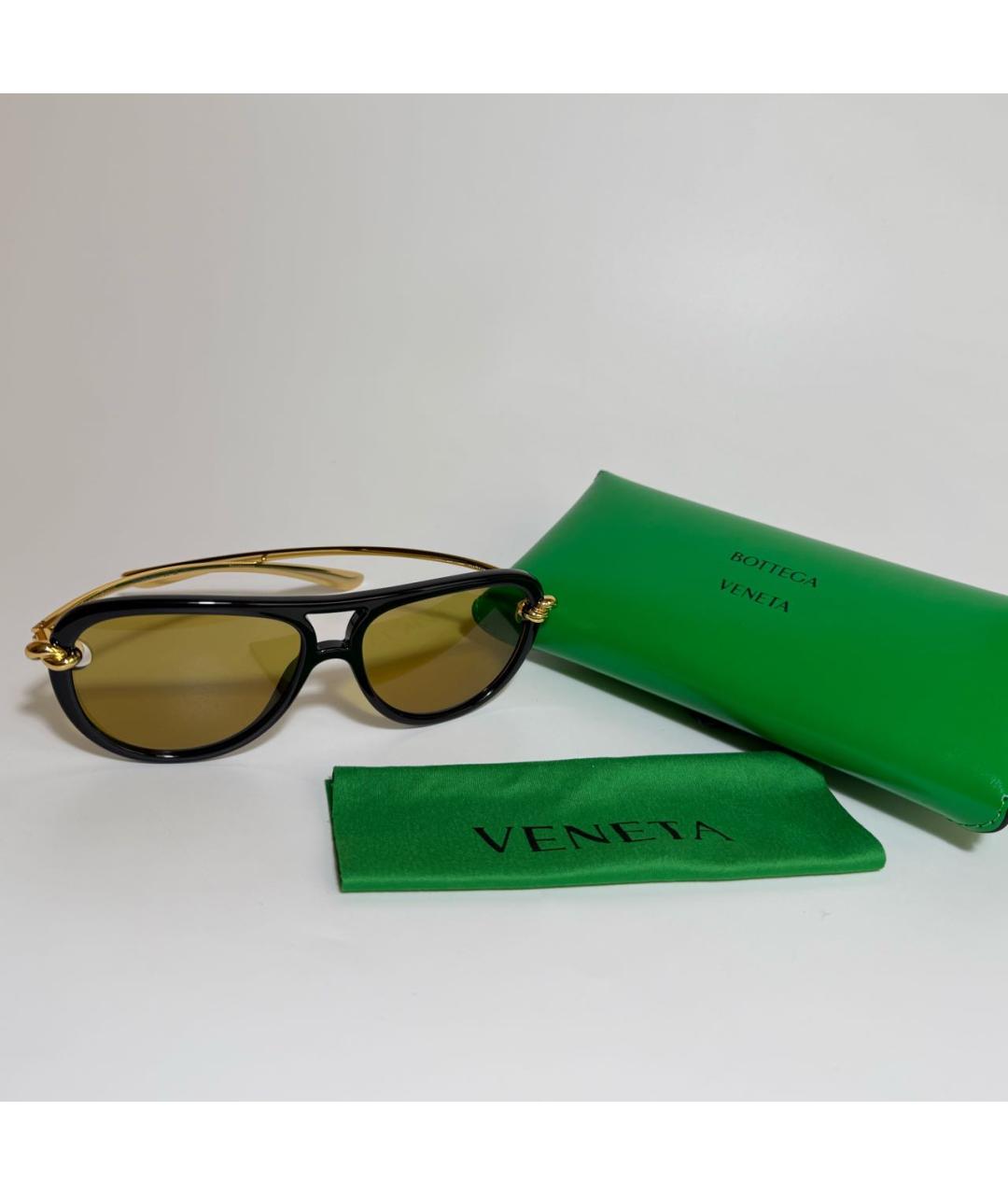 BOTTEGA VENETA Черные металлические солнцезащитные очки, фото 5
