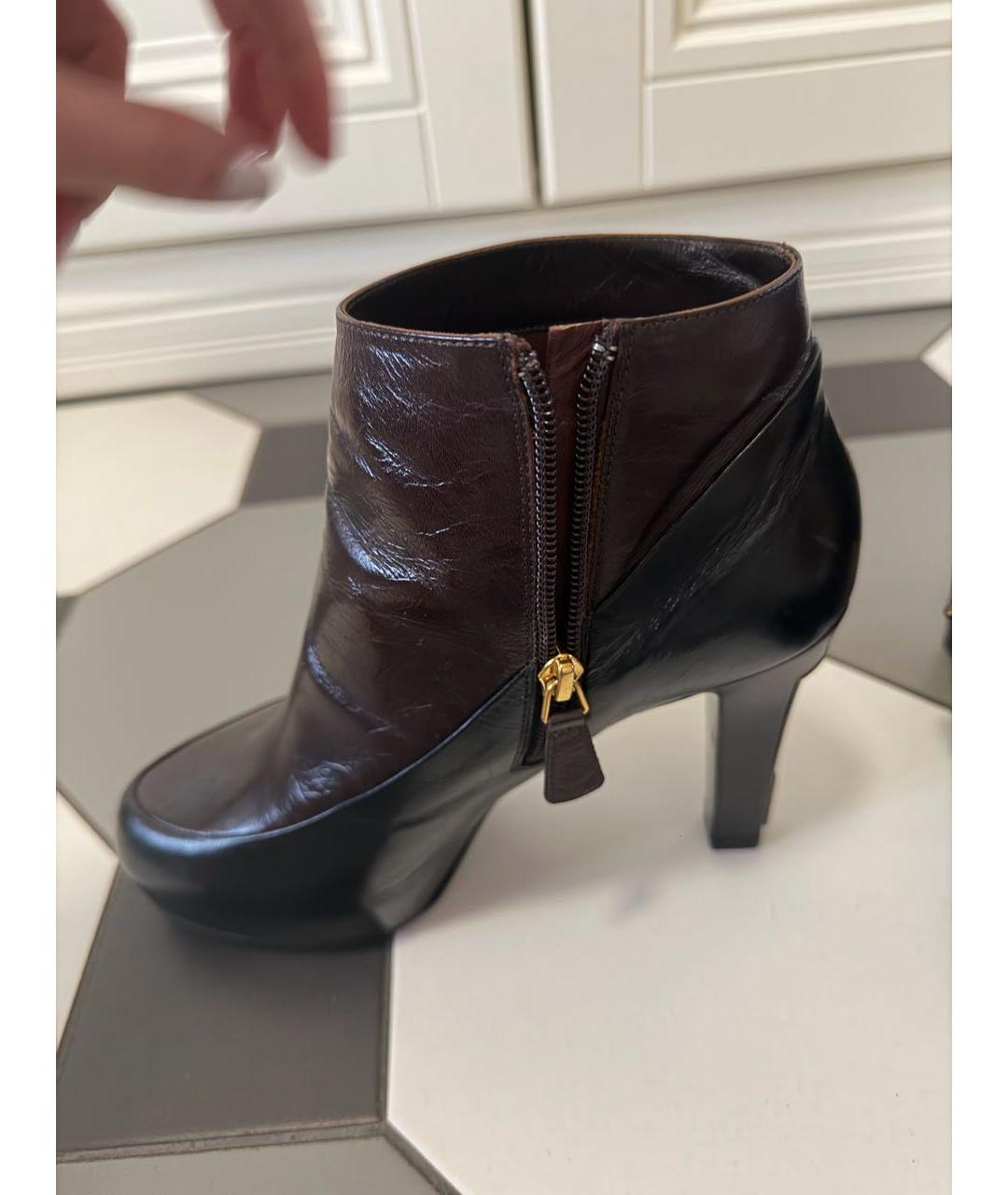 CHANEL Бордовые кожаные ботильоны, фото 7