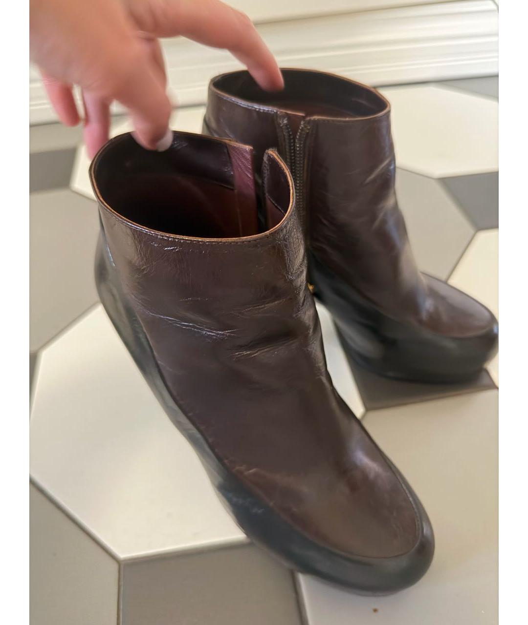 CHANEL Бордовые кожаные ботильоны, фото 2